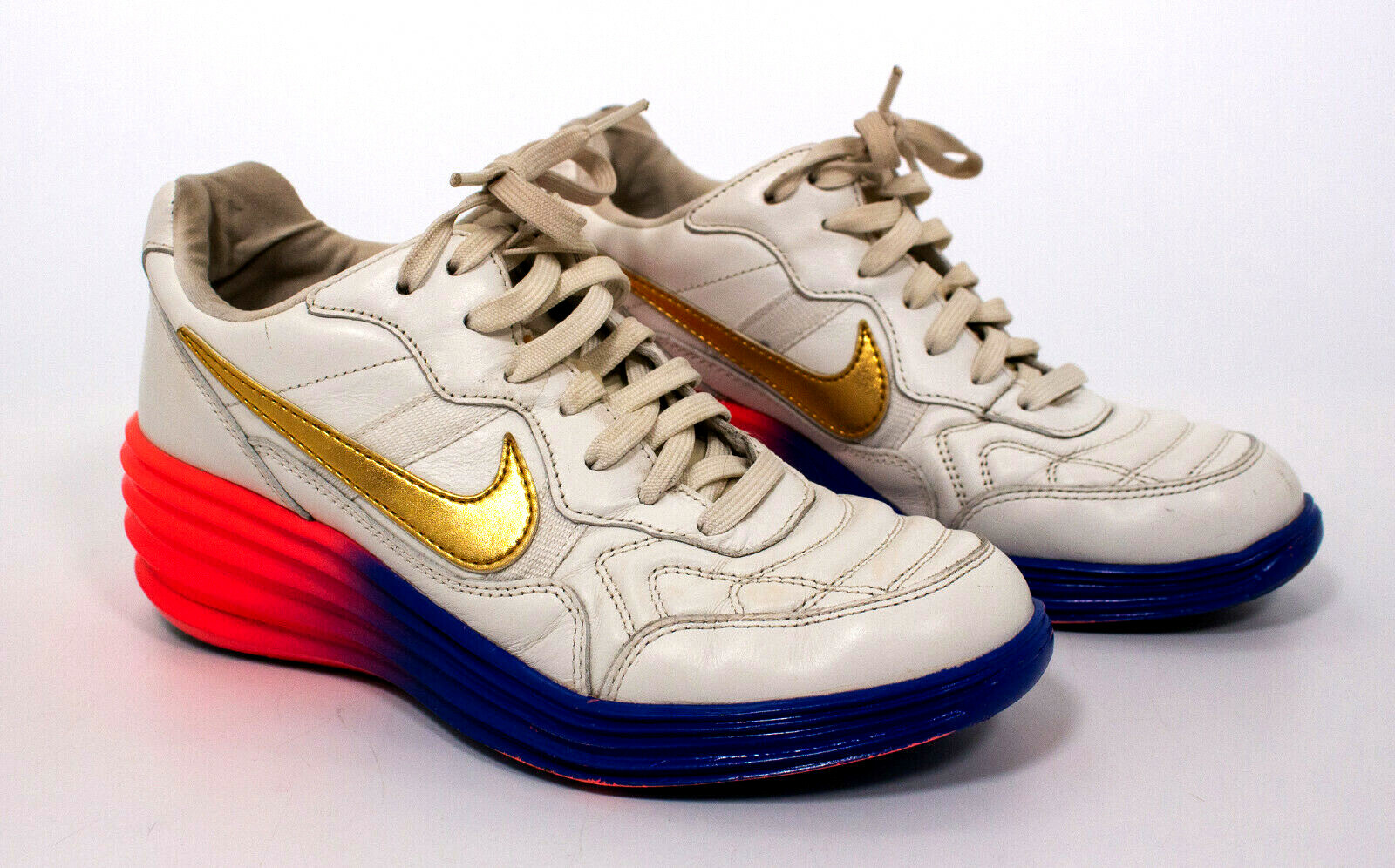 Nike Lunar Tiempo Sky Hi Premium Womens White Colorful Shoes Size 8.5  667615-100 | eBay